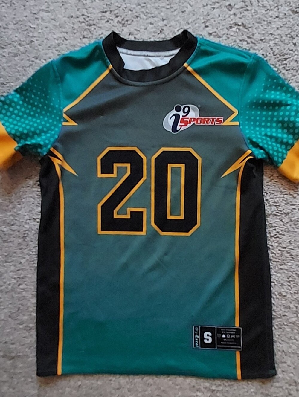 Youth Football Soccer Jersey 20 Reversible Green Yellow White Augusta Promo Sm